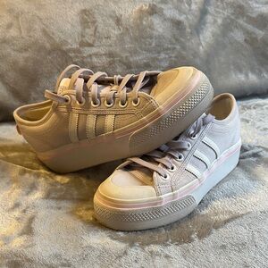 Adidas Light Purple Platform Sneakers